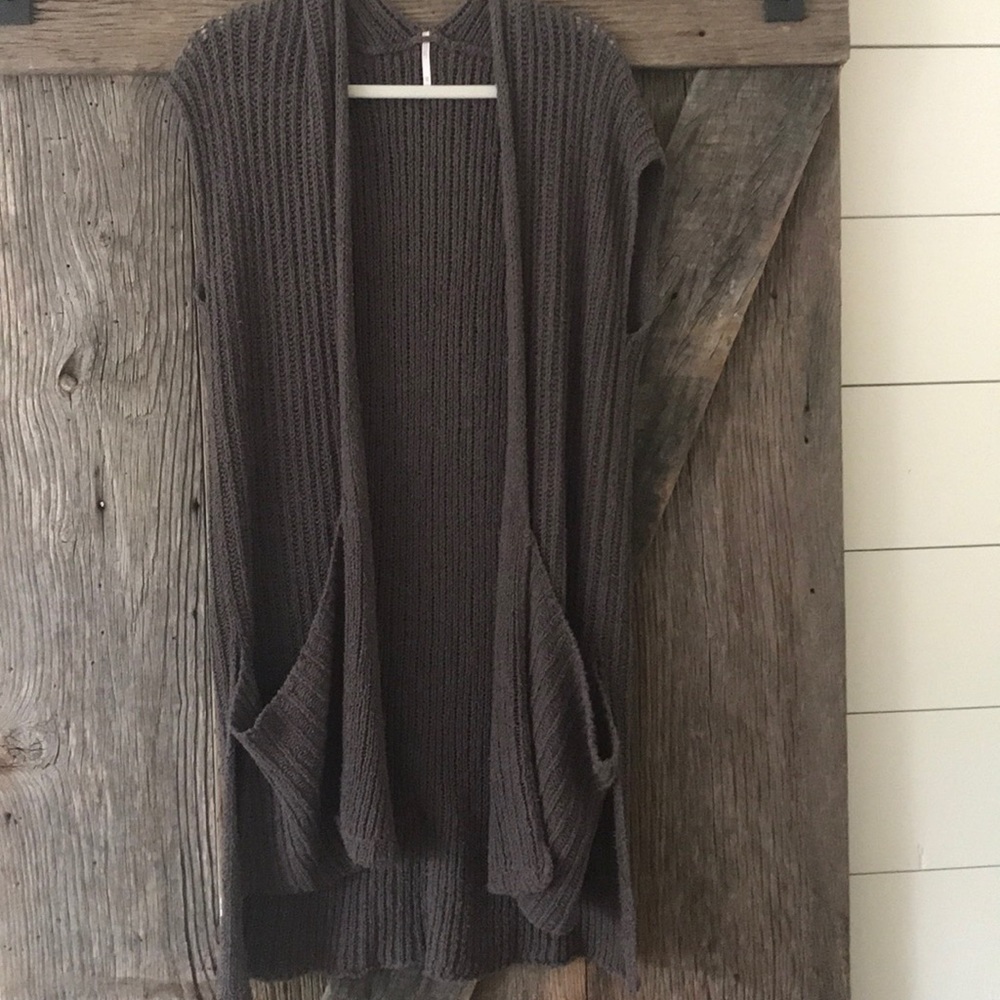 Long short sleeve crotchet sweater